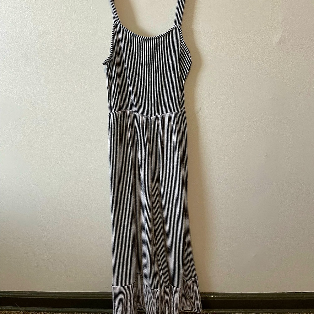 Black and white striped romper, size medium